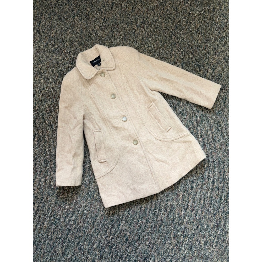 Vintage London Fog Women's Beige Tweed Herringbone‎ Collar Coat Size 8P